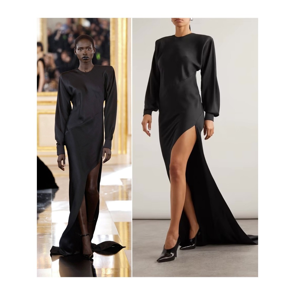 NWT Valentino Garavani Black Silk Satin Gown Le Noir Fall 24 $11,500 - Size US 8